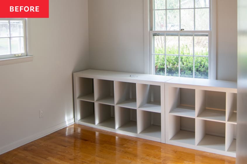 Before & After A Tiny Office a Sweet Nursery Built Around IKEA